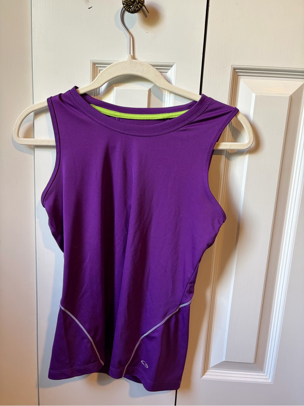 Champion Purple Girls' Athletic One-Piece with Lime Trim